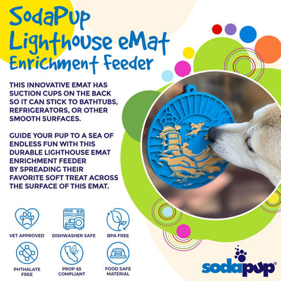 Sodapup - E-mat (Enrichment Licking Mat) with suction cups - Lighthouse