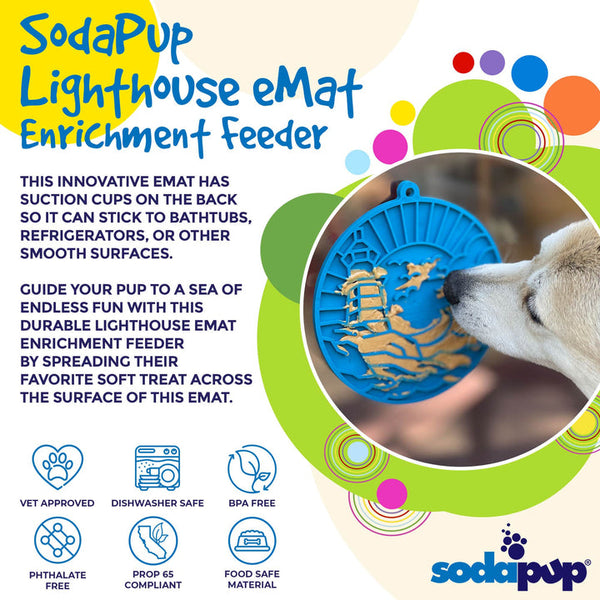 Sodapup - E-mat (Enrichment Licking Mat) with suction cups - Lighthouse