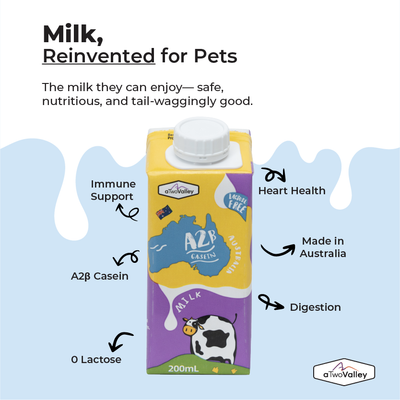 aTwoValley Dog Cat Lactose Free Pet Milk | A2β-casein - 200ml