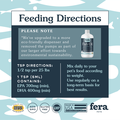 [NEW FORMULA] Fera Pet Organics Fish Oil For Small Dogs & Cats (8oz)