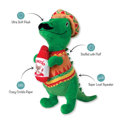 Fringe Studio Fiesta Saurus Rex Plush Dog Toy - Toys - Fringe Studio - Shop The Paw