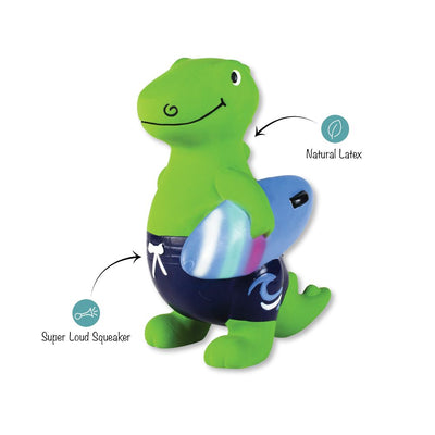 Fringe Studio Good Vibes, High Tides Latex Rex Plush Dog Toy - Toys - Fringe Studio - Shop The Paw