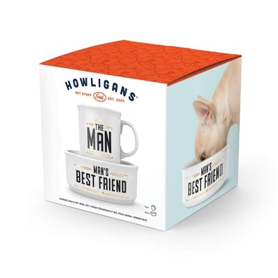 Howligans Mug+Dog Bowl Set (The Man / Man's Best Friend) - Pet Bowls, Feeders & Waterers - Howligans - Shop The Paw