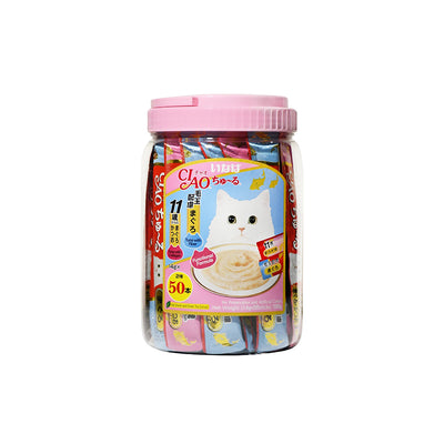 CIAO Chu-ru Functional (Collagen n Fiber) Festive Pack Cat Treat 14g X 50 - Cat Treats - CIAO - Shop The Paw